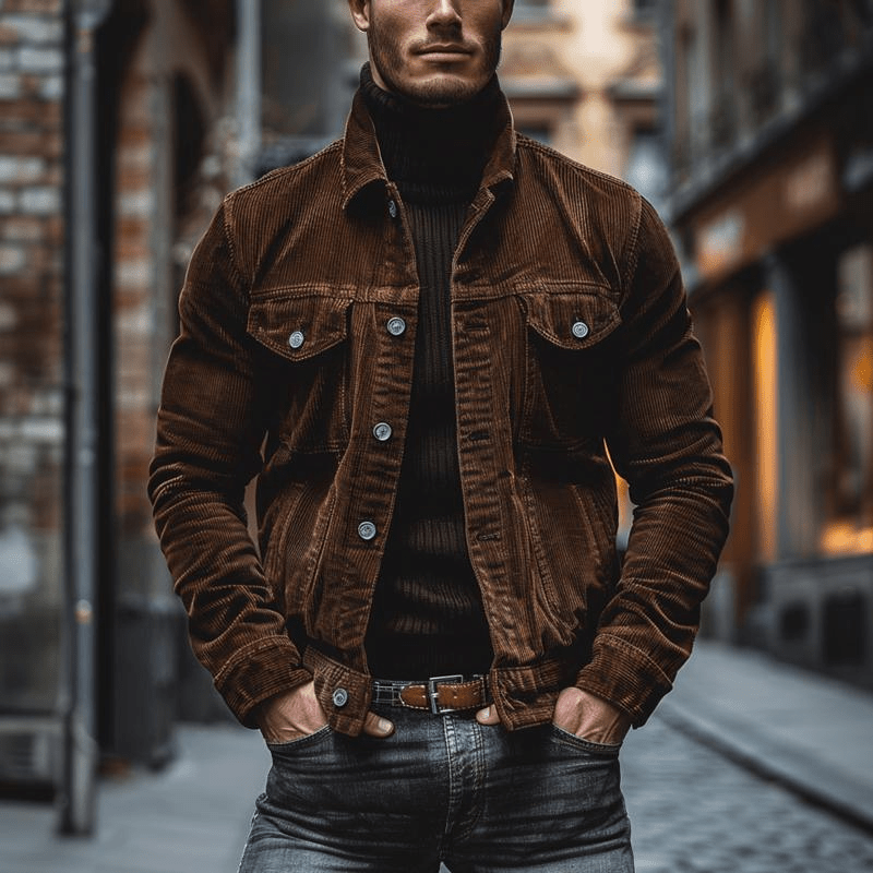 Giacca Uomo in Velluto Vintage Bottoni Frontali - Vesarelli