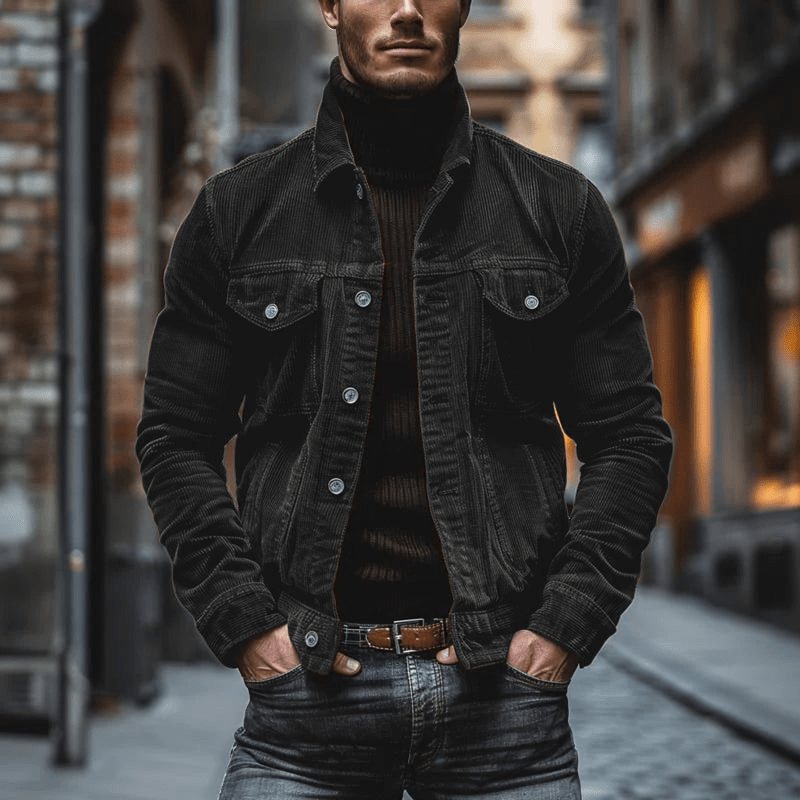 Giacca Uomo in Velluto Vintage Bottoni Frontali