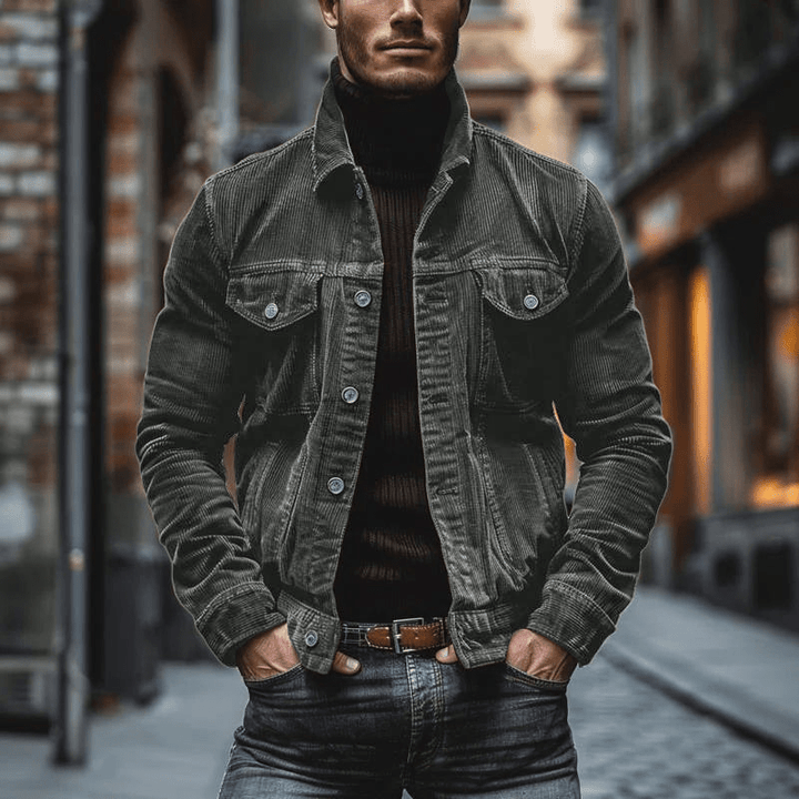 Giacca Uomo in Velluto Vintage Bottoni Frontali