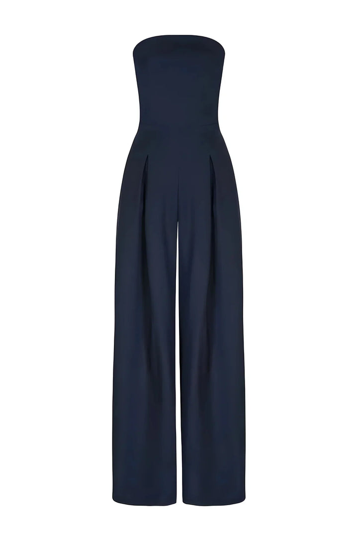 Tuta Donna Elegante Senza Spalline Tessuto Leggero Vestibilità Comoda