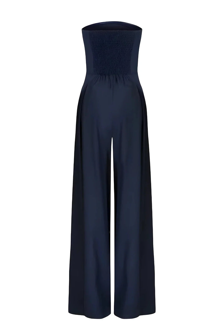 Tuta Donna Elegante Senza Spalline Tessuto Leggero Vestibilità Comoda