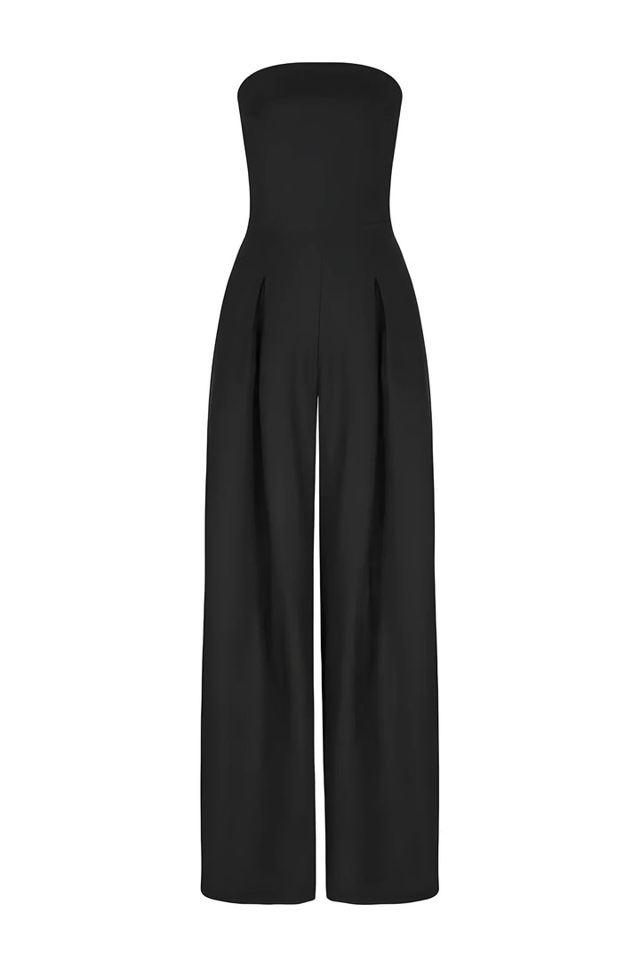 Tuta Donna Elegante Senza Spalline Tessuto Leggero Vestibilità Comoda