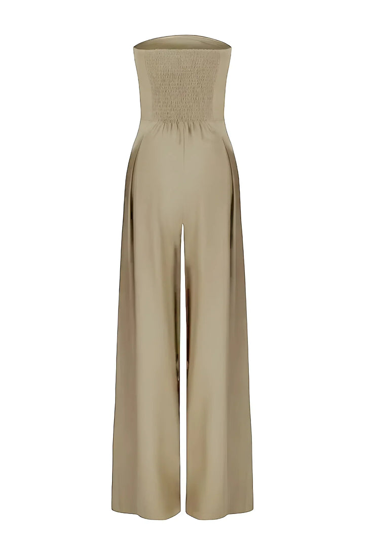 Tuta Donna Elegante Senza Spalline Tessuto Leggero Vestibilità Comoda