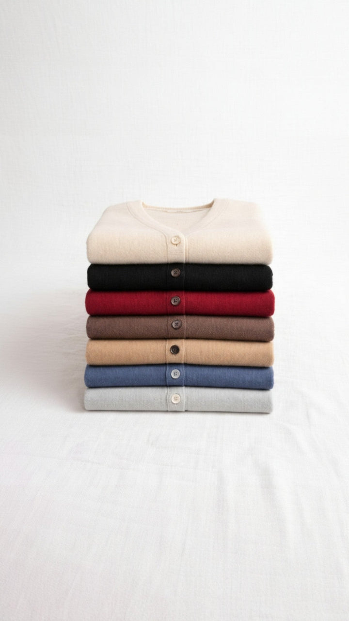 Cardigan Donna in Cashmere Bottoni Scollatura a V