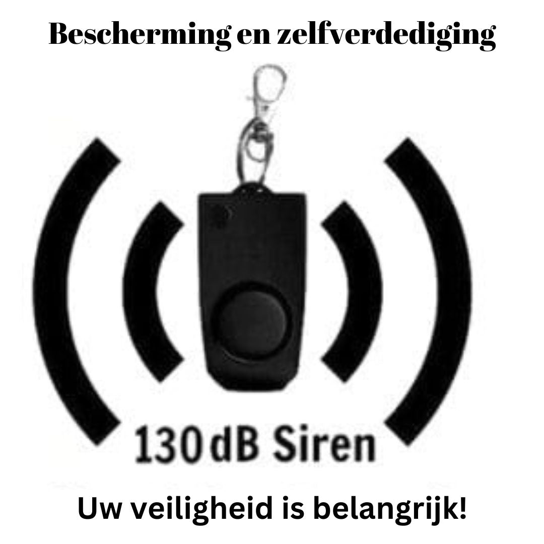 Allarme personale nero 130dB con sirena, dispositivo di sicurezza portatile per autodifesa, protezione personale, sicurezza, allerta sonora.