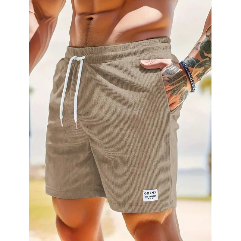 Shorts Uomo Leggeri Cotone Casual con Coulisse e Tasche