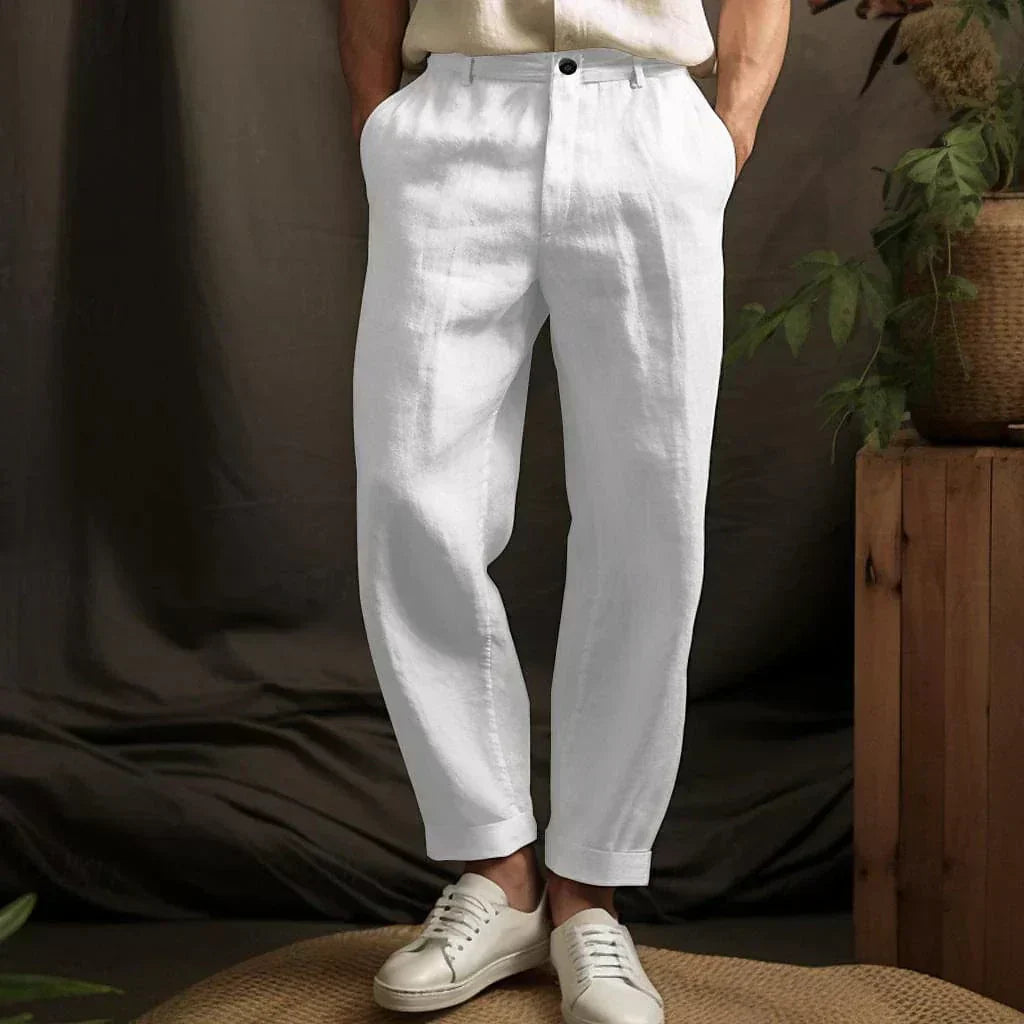 Pantaloni Uomo Cotone Estivi Vestibilità Ampia Comfort