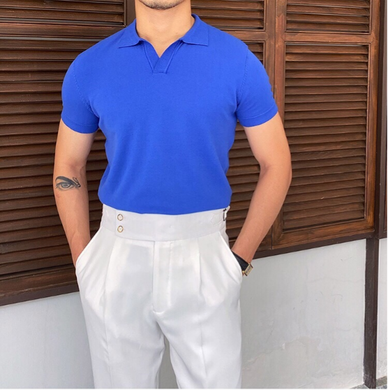 Polo Uomo con Scollo a V Vestibilità Classica