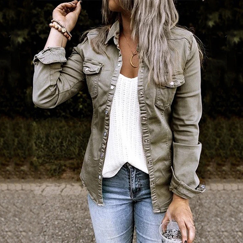 Giacca Donna Denim Classica Vestibilità Comoda