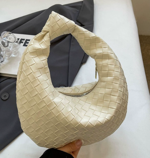 Borsa Donna Intrecciata con Manico Annodato Stile Trendy