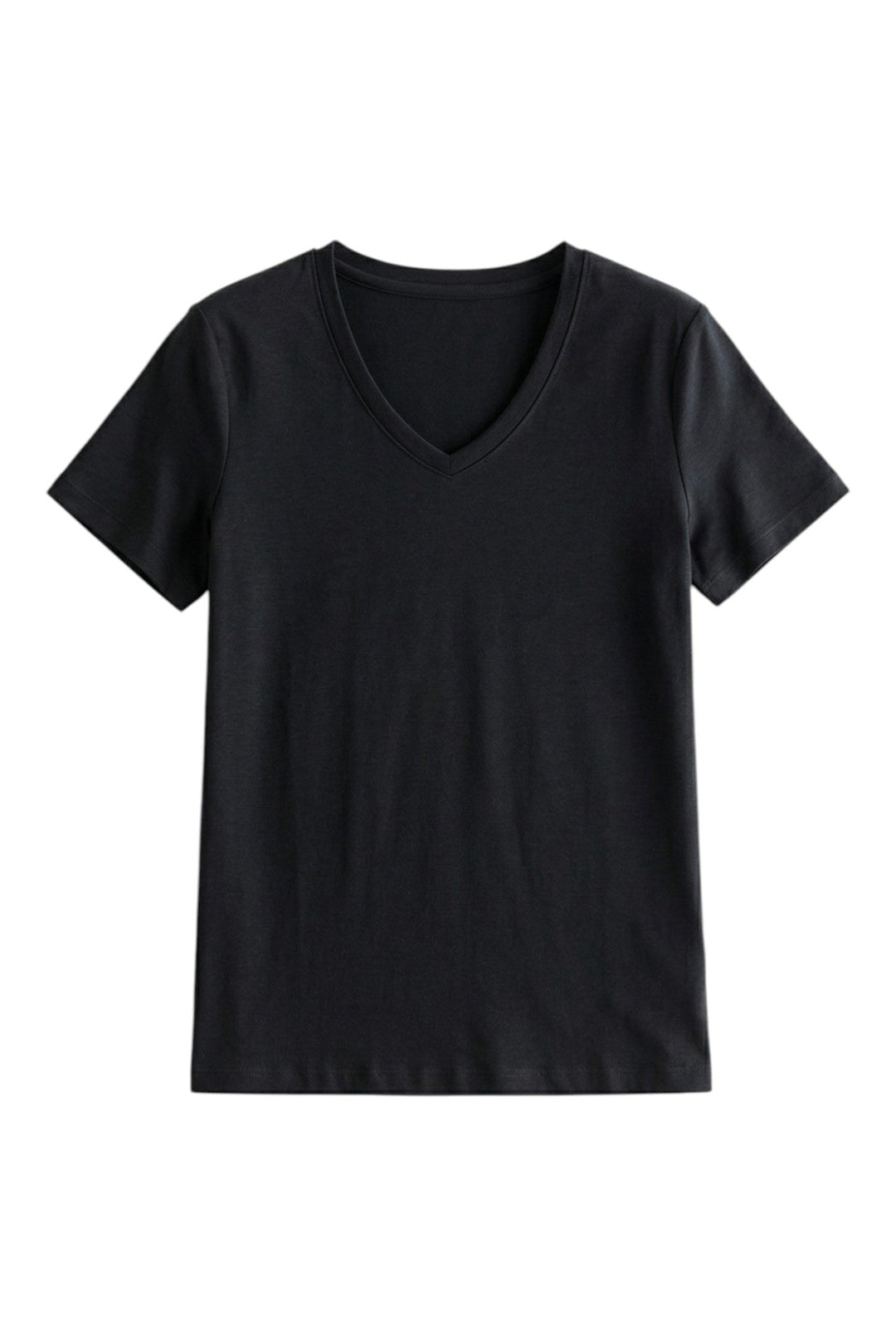 T-shirt Donna Cotone e Seta Scollo a V Manica Corta