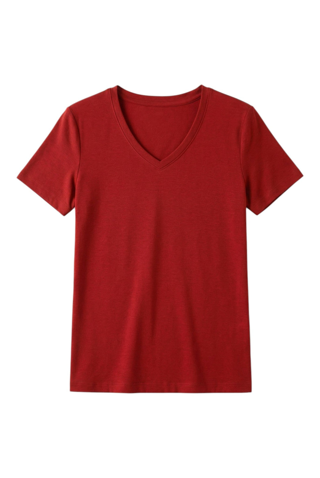 T-shirt Donna Cotone e Seta Scollo a V Manica Corta