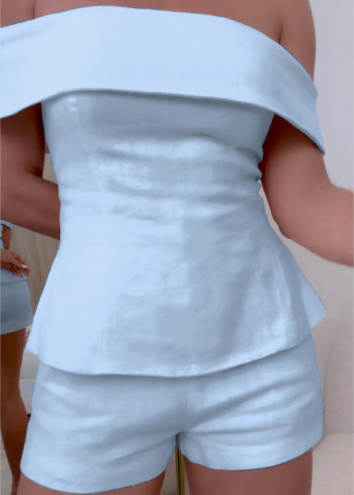 Completo Donna Due Pezzi Cotone Lino Abito Elegante Leggero