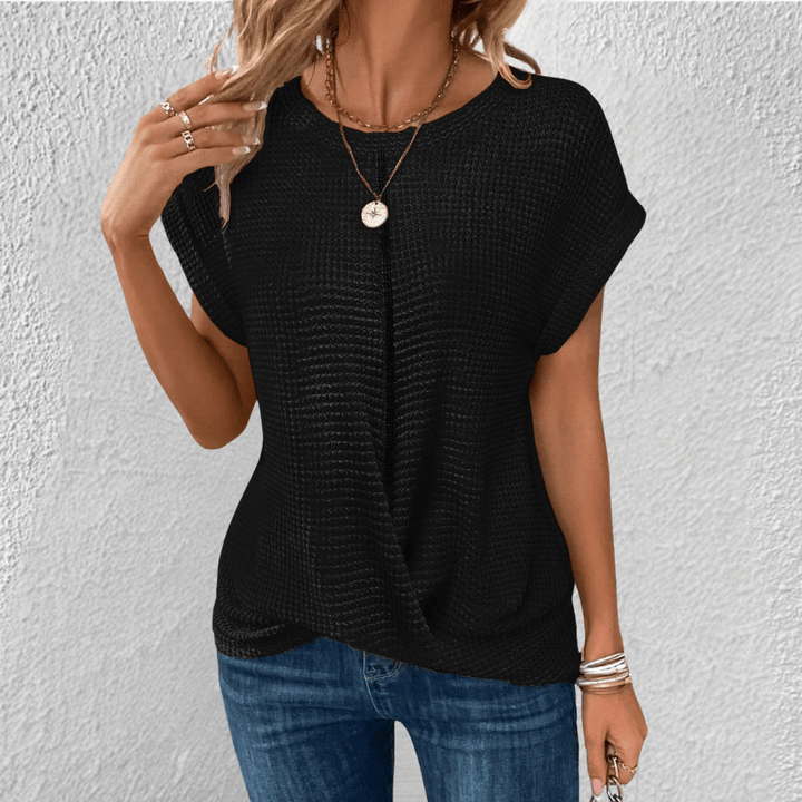 Camicetta Donna Maglia Nido dApe Scollo Rotondo
