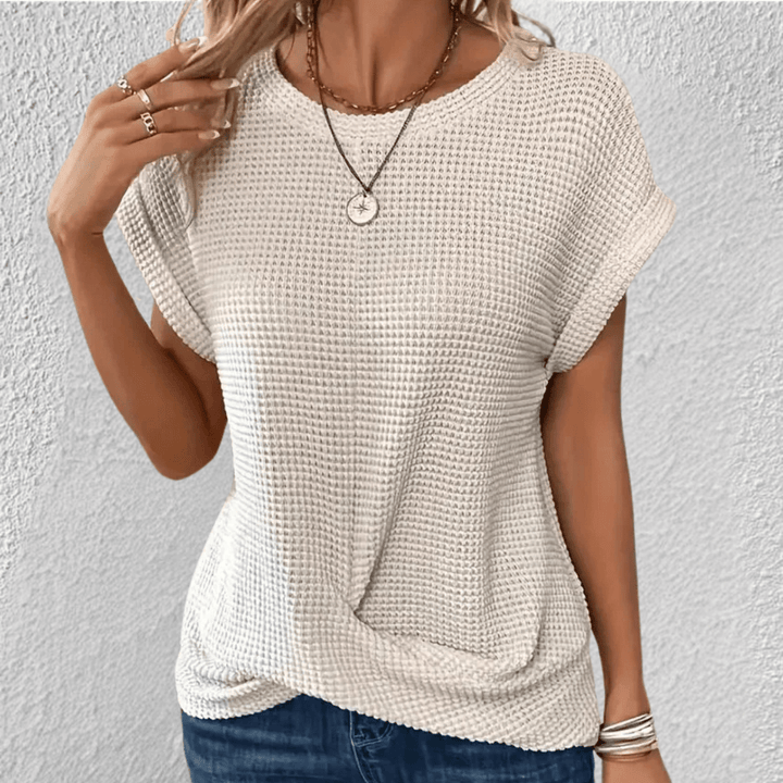 Camicetta Donna Maglia Nido dApe Scollo Rotondo