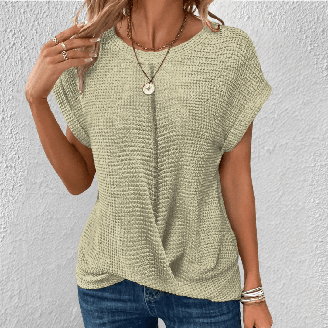 Camicetta Donna Maglia Nido dApe Scollo Rotondo