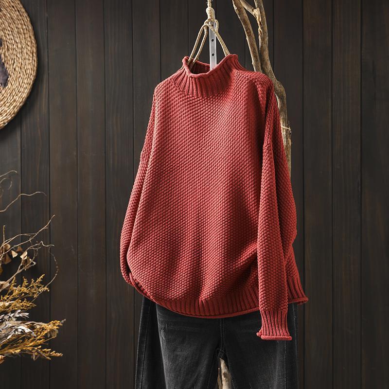 Maglione Donna Dolcevita Coste Lavorato a Maglia Morbido - Vesarelli