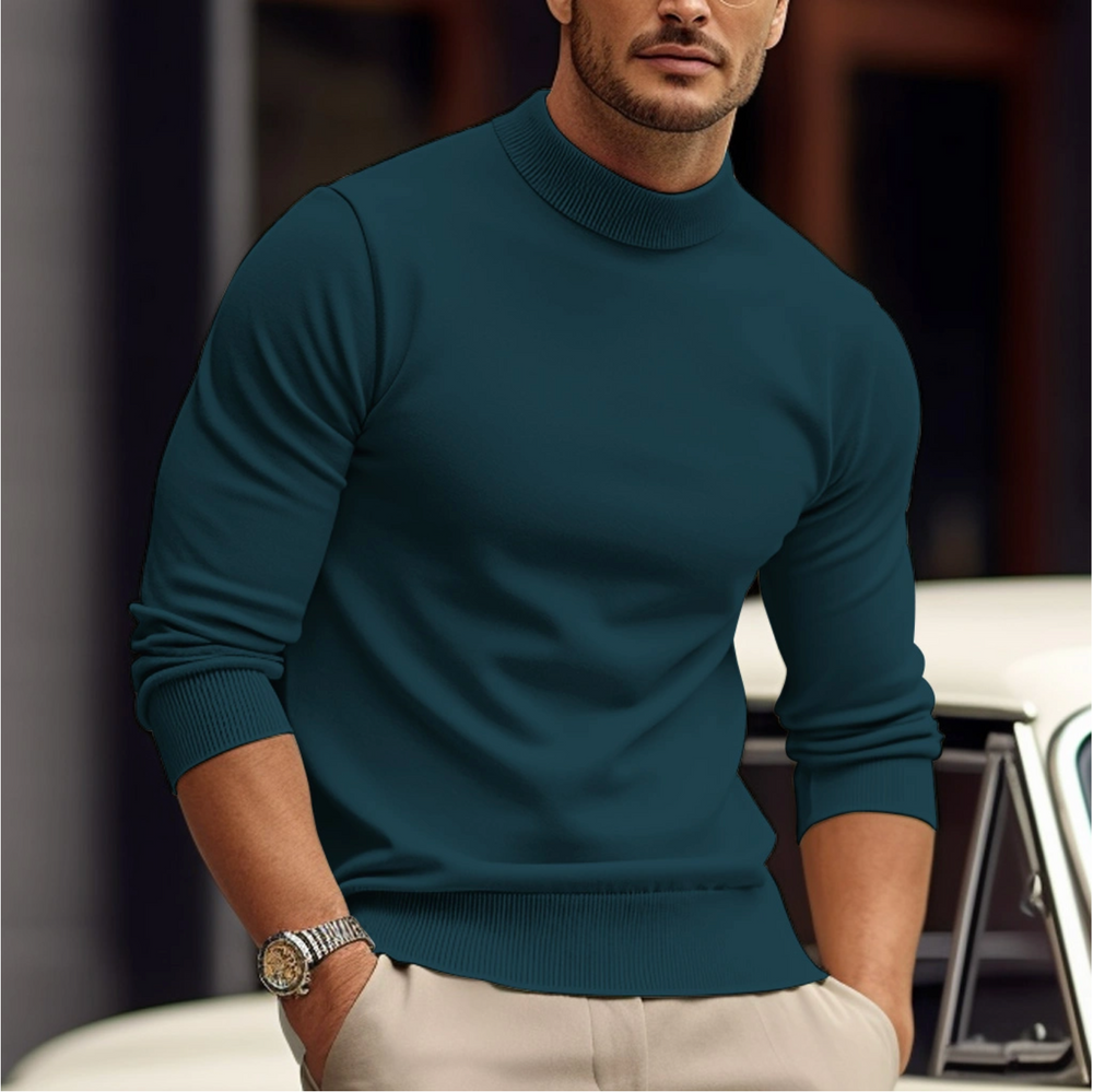 Maglione Uomo Dolcevita Aderente Maglieria Morbida - Vesarelli