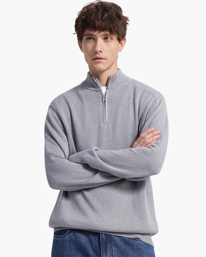 Maglione Uomo Lana Merino con Zip Vestibilità Comfort - Vesarelli