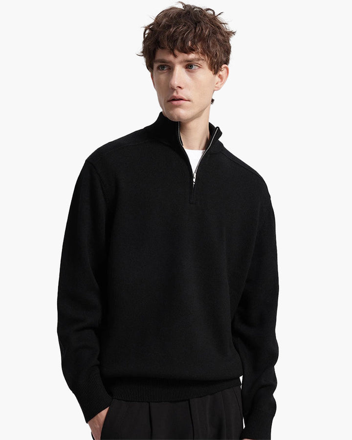 Maglione Uomo Lana Merino con Zip Vestibilità Comfort - Vesarelli