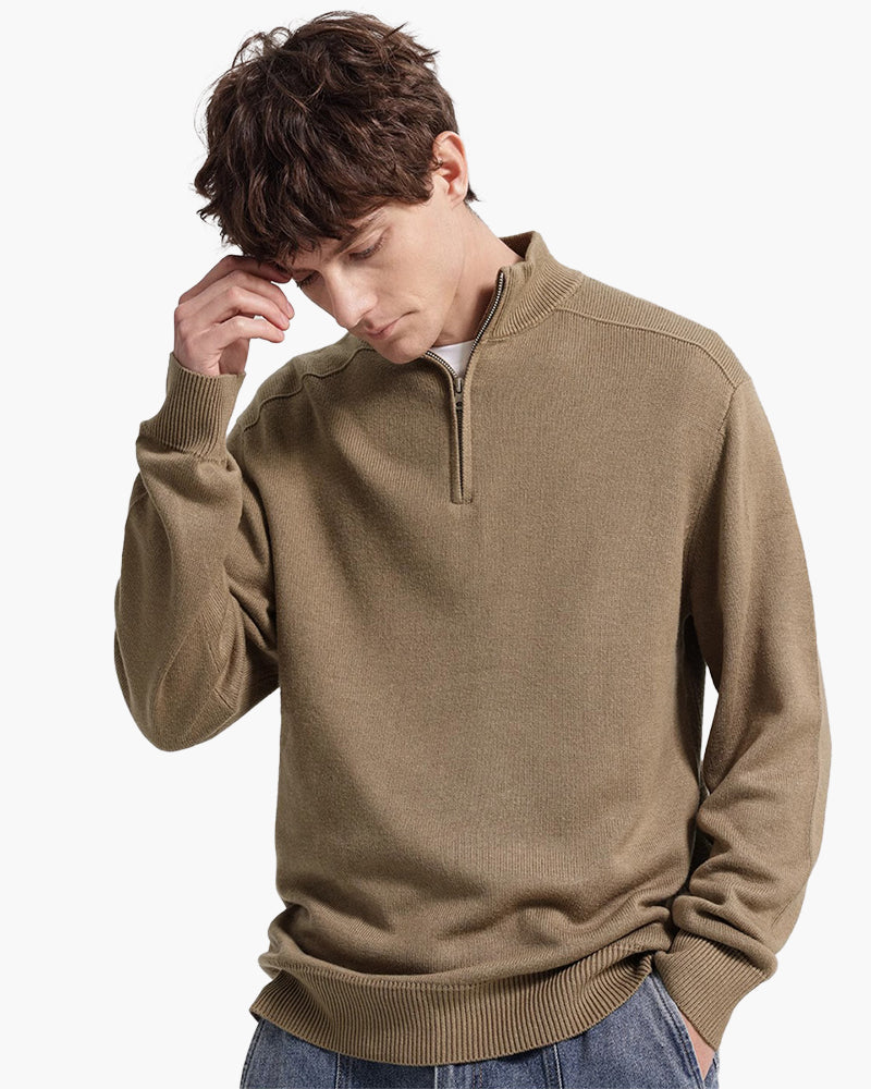 Maglione Uomo Lana Merino con Zip Vestibilità Comfort - Vesarelli