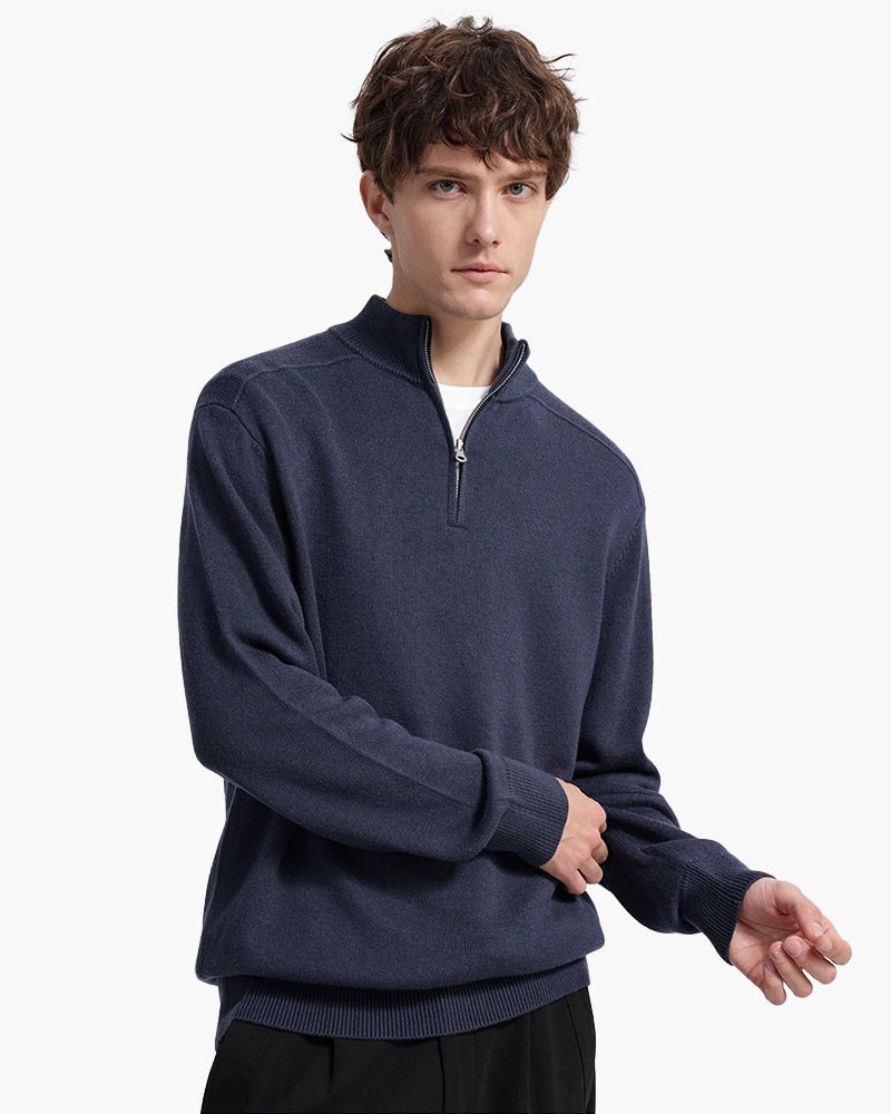 Maglione Uomo Lana Merino con Zip Vestibilità Comfort - Vesarelli