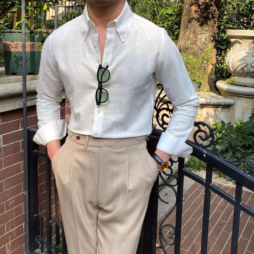 Camicia Uomo in Lino Vestibilità Classica