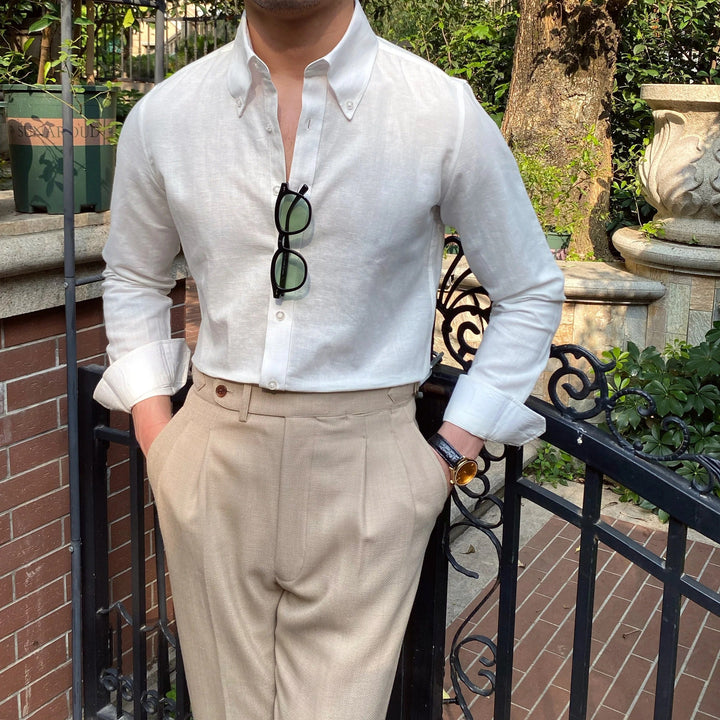 Camicia Uomo in Lino Vestibilità Classica