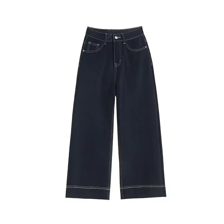 Jeans Uomo Denim Gamba Larga Cuciture a Contrasto - Vesarelli