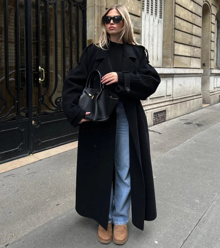 Cappotto Lungo Donna in Lana Caldo Stile Elegante - Vesarelli