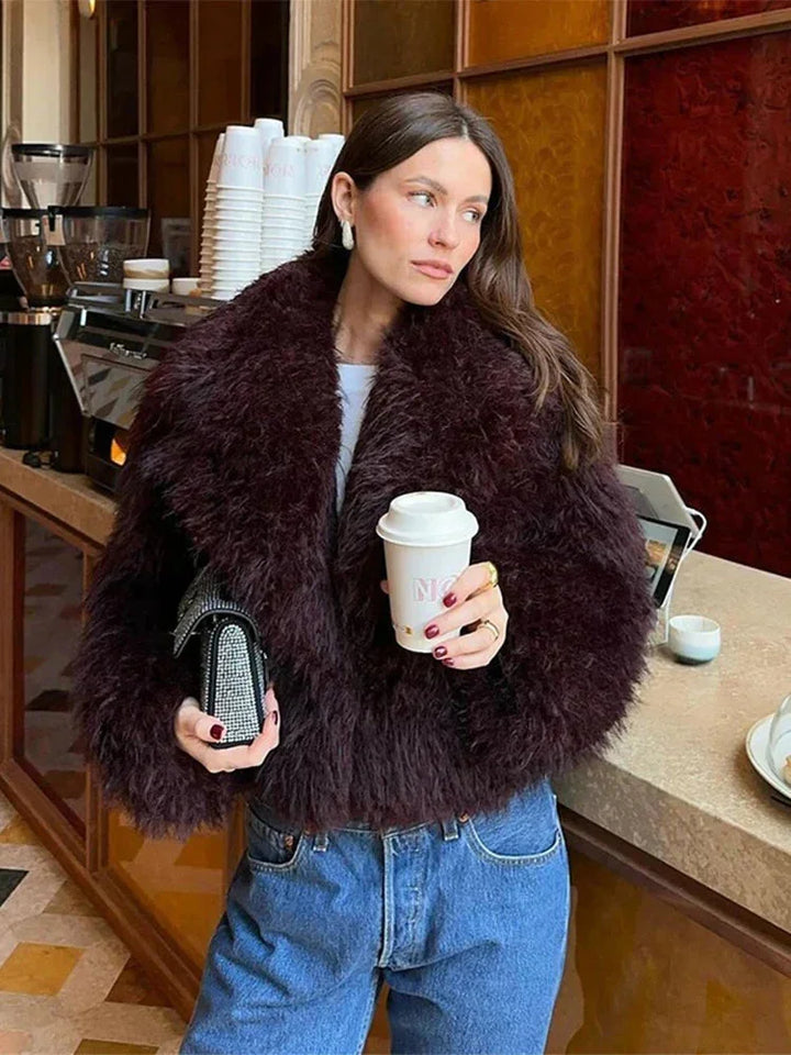 Cappotto Donna in Ecopelliccia Collo Largo - Vesarelli