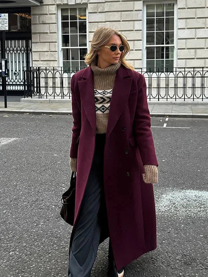 Cappotto Lungo Donna Doppio Bottone Collo a Rever - Vesarelli