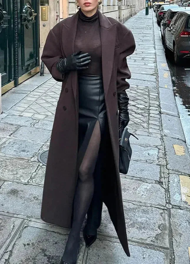 Cappotto Lungo Donna Maniche Voluminose Elegante - Vesarelli