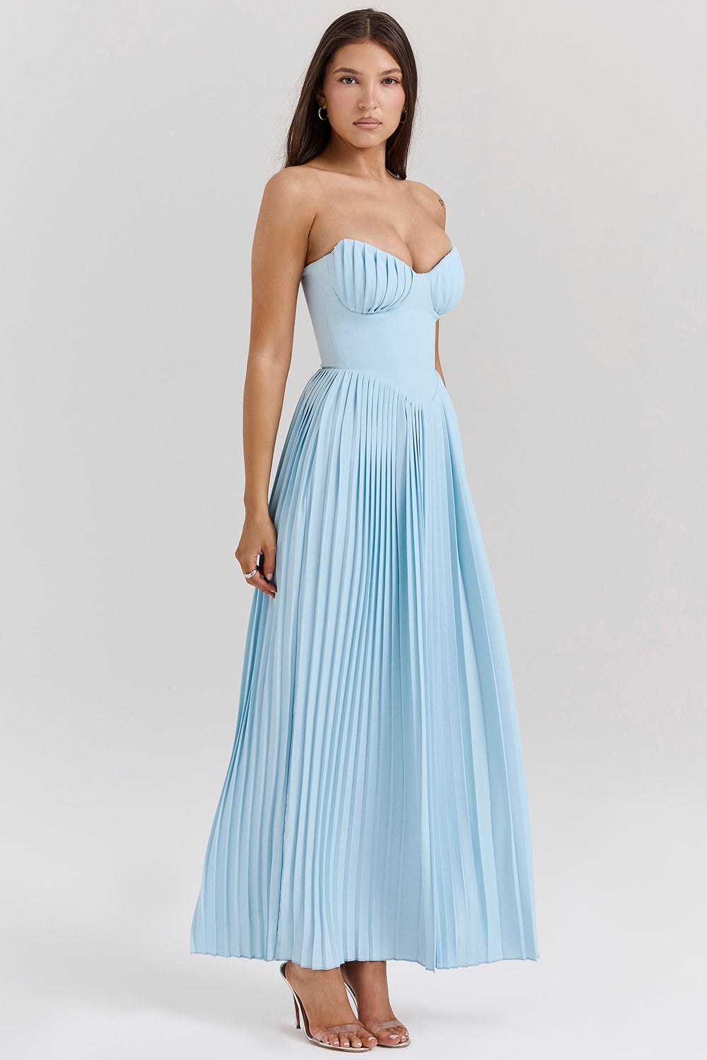 Abito Maxi Donna Scollo a Cuore Senza Spalline