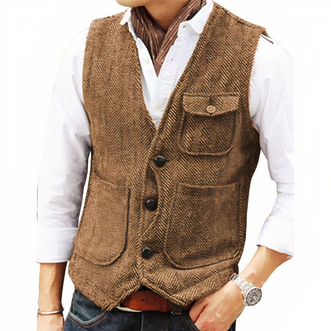 Gilet Uomo Tessuto Elegante Vestibilità - Vesarelli