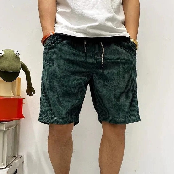 Pantaloncini Uomo in Velluto a Coste con Coulisse Orlo Risvoltato - Vesarelli
