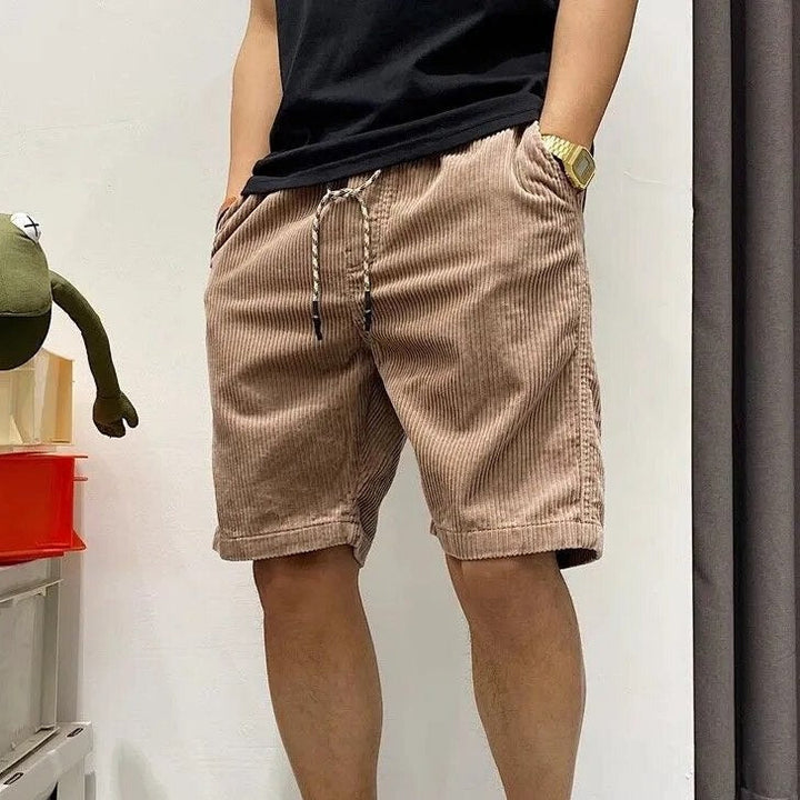 Pantaloncini Uomo in Velluto a Coste con Coulisse Orlo Risvoltato