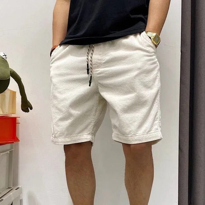 Pantaloncini Uomo in Velluto a Coste con Coulisse Orlo Risvoltato
