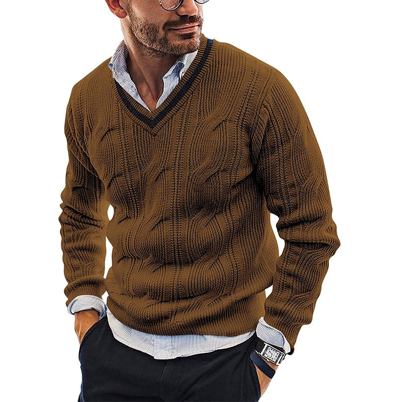 Maglione Uomo Scollo a V Morbido Classico