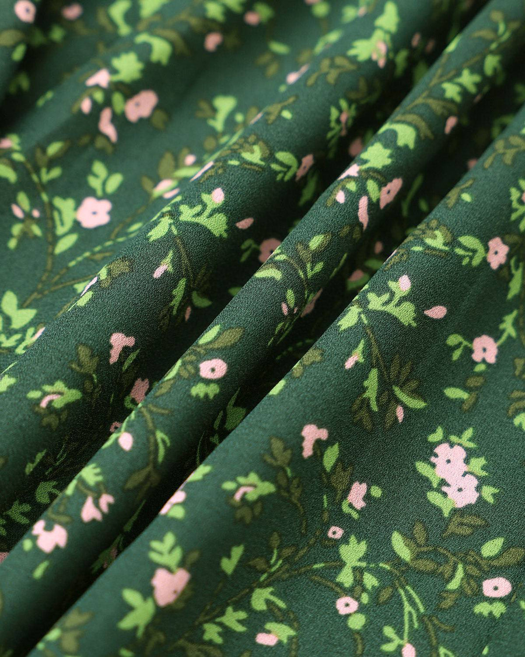 Abito Midi Donna in Tessuto Floreale Scollo a Cuore Alta Vita