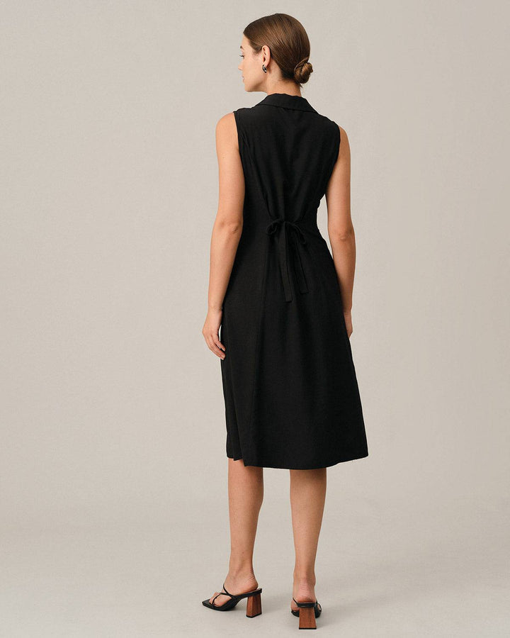 Abito Midi Donna Tunica Scollo a V Elegante Ufficio