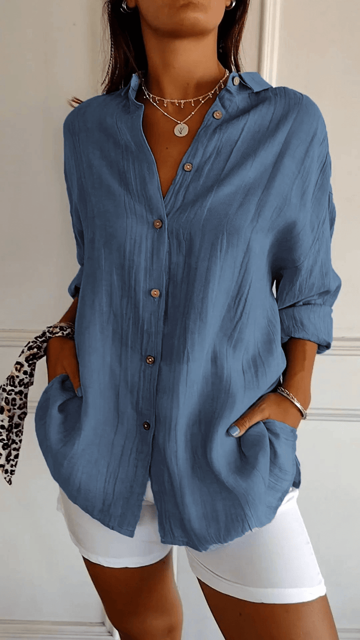 Camicia Donna Maniche Lunghe Slim Leggera Raffinata