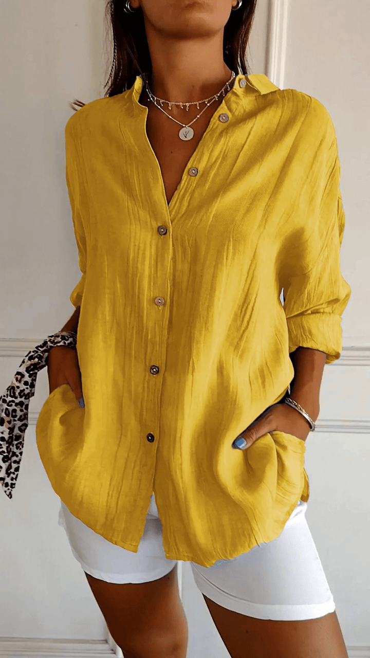 Camicia Donna Maniche Lunghe Slim Leggera Raffinata