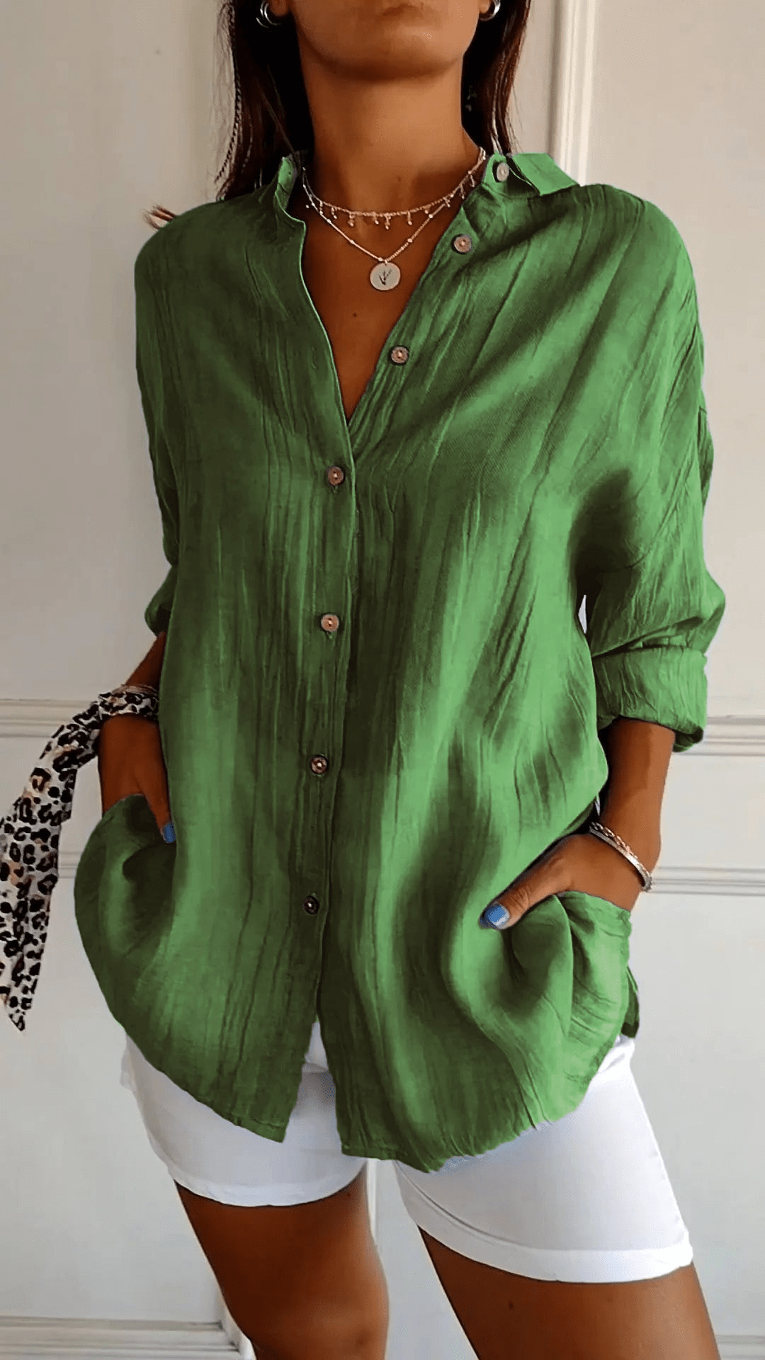 Camicia Donna Maniche Lunghe Slim Leggera Raffinata
