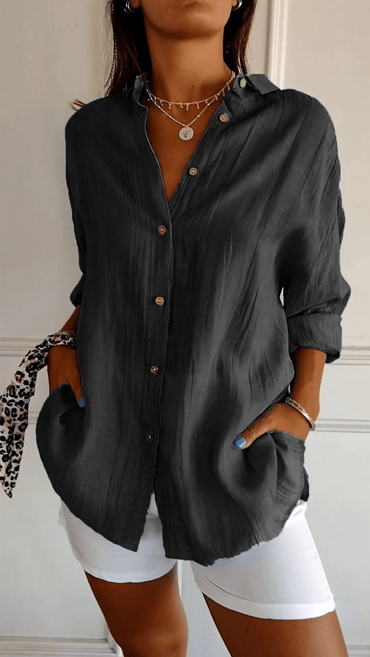 Camicia Donna Maniche Lunghe Slim Leggera Raffinata