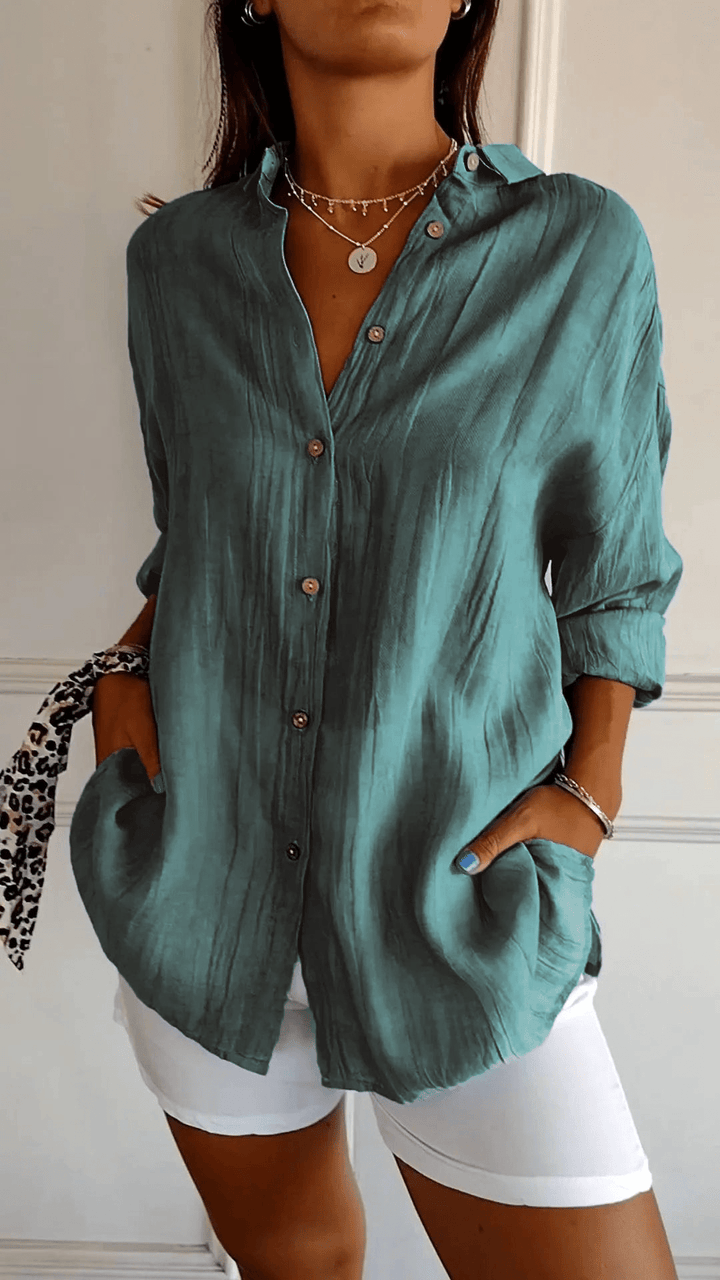 Camicia Donna Maniche Lunghe Slim Leggera Raffinata