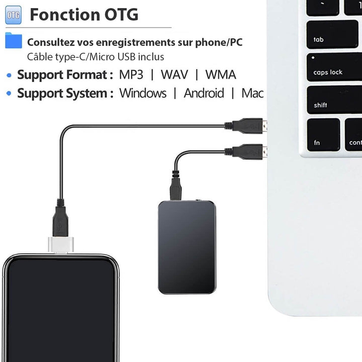 Registratore Microfonico Spia Professionale Ultrasottile Portatile