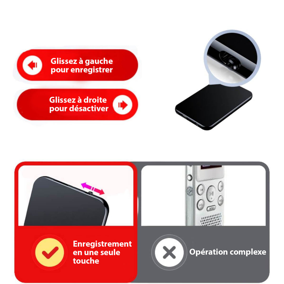 Registratore Microfonico Spia Professionale Ultrasottile Portatile