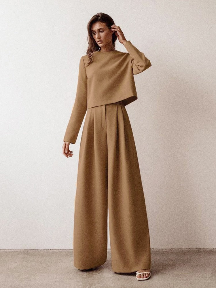 Pantaloni Palazzo Donna Tessuto Elegante Taglio Classico - Vesarelli