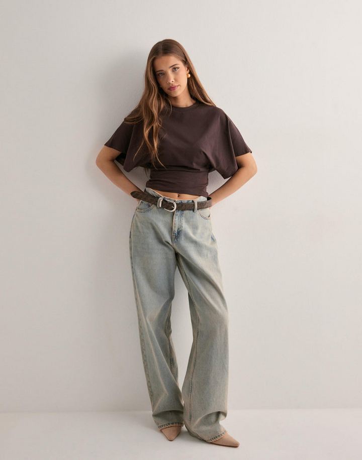 Maglietta Donna Cotone Maniche Corte Scollo Rotondo Ampio